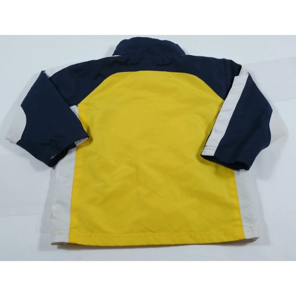 Nike Jacket Kids 4T Yellow Blue White Windbreaker Full Zip Swoosh Logo